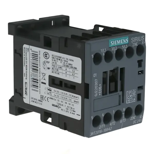Siemens 3RT2016-1BB42 Leistungsschütz, 3-polig, 1Ö